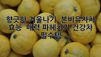 향긋한 겨울나기 🍊 본비유자차 효능 & 매력 파헤치기! #건강차 #필수템