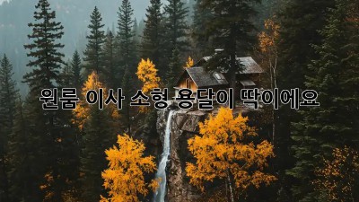 원룸 이사? 소형 용달이 딱이에요!