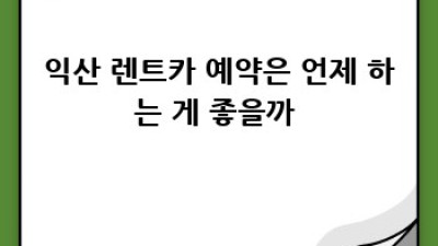 🚗 익산 렌트카 완전정복! 유료 옵션 꿀팁 대방출 (ft. 중앙동, 갈산동) 🔑